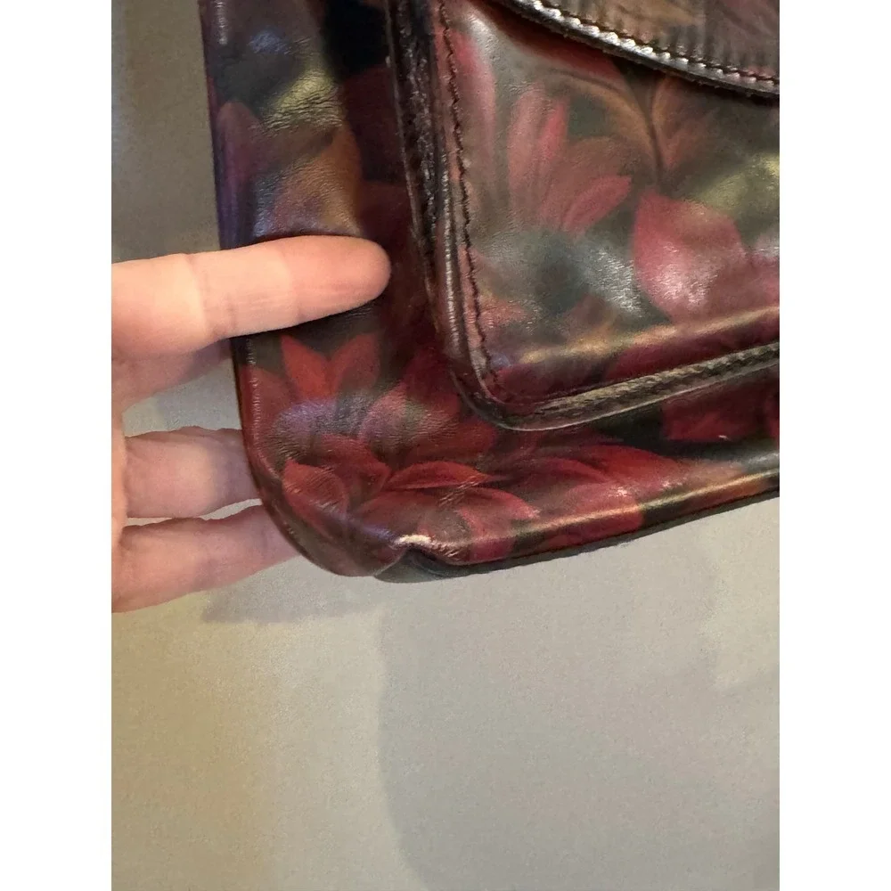 Patricia Nash Kirby East West leather crossbody bag "Rustic Mums" - Picture 6 of 9